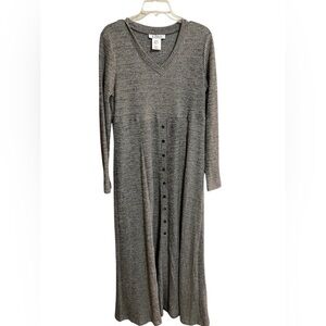 VTG Clues Collections Y2K Grunge Hippie Maxi Empire Waist Button Front Dress  XL